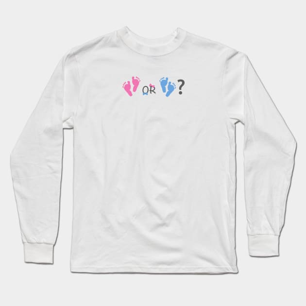 Baby girl and baby boy foots. Baby gender reveal Long Sleeve T-Shirt by GULSENGUNEL